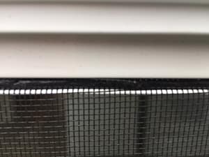 showing where screen tubing is placed